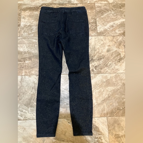 Anthropologie Pilcro High Rise Denim Legging Shimmer Metallic Size 28 - Picture 3 of 4